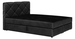 Pat matrimonial Boxspring 180x200 cm Karum (cu saltea și somieră) (negru). 1007788