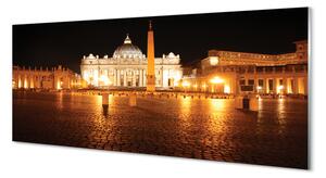 Tablouri pe sticlă Roma Basilica Square noapte