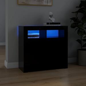 Servantă cu lumini LED, negru, 80x35x75 cm