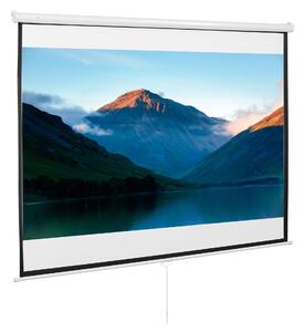 HOMCOM Ecran de Proiecție 203x152 cm, Fabricat din Țesătură și Metal, Ideal pentru Vizualizare Filme și Prezentări | Aosom Romania