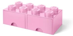 Cutie depozitare cu 2 sertare LEGO®, roz deschis