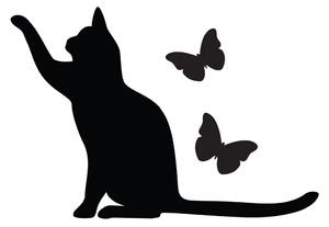 Autocolant pentru întrerupător Ambiance Cat, negru