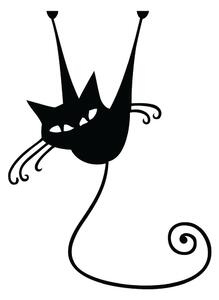 Autocolant pentru întrerupător Ambiance Acrobat Cat, negru