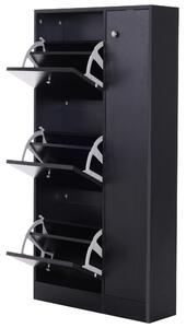 Homcom mobilier pentru hol cu ușă pentru pantofi modern din lemn negru 80x24x120cm | Aosom Ro