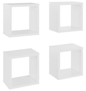 Rafturi de perete în formă de cub , 4 buc., alb , 22x15x22 cm