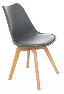 Set 2 scaune cu picioare din lemn de fag Bonami Essentials Retro, gri