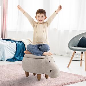 HOMCOM Scaun pentru Copii cu Spațiu de Depozitare, Design Hipopotam, Confortabil, 65x35x36cm | Aosom Romania