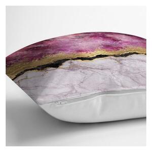Față de pernă Minimalist Cushion Covers Marble With Pink And Gold, 45 x 45 cm