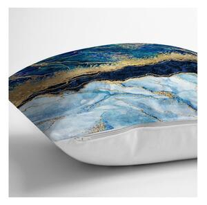 Față de pernă Minimalist Cushion Covers Marble With Blue, 45 x 45 cm