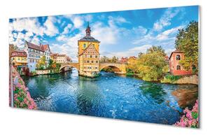 Tablouri pe sticlă Germania poduri râu vechi oraș