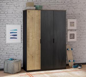 Dulap cu 3 usi Colectia Black, 137x53x197cm
