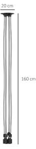 HOMCOM candelabru suspendat, 6 lumini, Ф340x160cm, negru | Aosom Ro