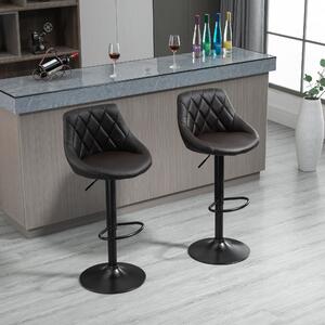 HomCom set 2 scaune de bar, 46.5x48x84.5-106.5cm, maro | AOSOM RO