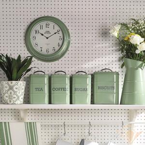 Ceas de perete Kitchen Craft Living Nostalgia, verde, ⌀ 25,5 cm