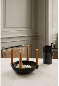 Ferm LIVING - Bowl Candle Holder L Ceramic Dark Grey ferm LIVING