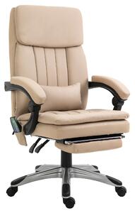 Vinsetto scaun de birou cu masaj, 67x69x106.5-114.5 cm, bej | AOSOM RO