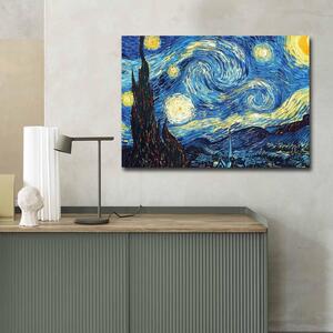 Tablou Canvas Van Gogh Noapte instelata, Multicolor, 100x70 cm
