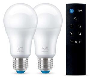 WiZ - Becuri Smart Color 8,5W 806lm 2200-6500K RGB 2-pack E27 & Remote WiZ