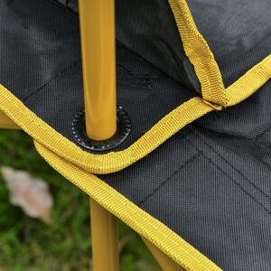 Outsunny scaun pliant camping, 106x60x98cm, negru/galben | Aosom.ro