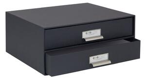 Organizator cu 2 sertare pentru documente Bigso Box of Sweden Birger, 33 x 22,5 cm, gri închis