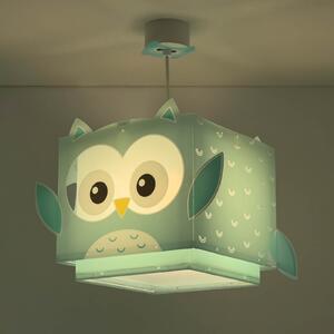 Dalber Lampă suspendată pentru copii LITTLE OWL, albastră, cu motiv de bufniță, reglabil, Albastru, Camera copiilor, Plastic
