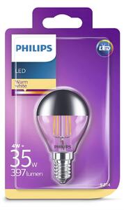 Philips - Bec LED 4W Filament Top-Mirrored Crown (397lm) E14