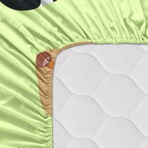Cearceaf elastic din bumbac Mr. Fox Wild, 60 x 120 cm, verde