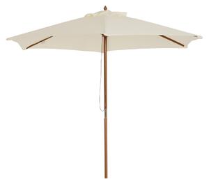 Outsunny  Umbrelă Soare pentru Extern cu Suport din Lemn pentru Extern şi pentru Grădină 2.5X2.5M Crem