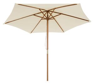 Outsunny  Umbrelă Soare pentru Extern cu Suport din Lemn pentru Extern şi pentru Grădină 2.5X2.5M Crem