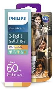 Philips - Bec LED 2-5-8W Sceneswitch (80/320/806lm) Filament E27