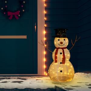 Figurină decorativă Crăciun om de zăpadă LED 90 cm țesătură lux