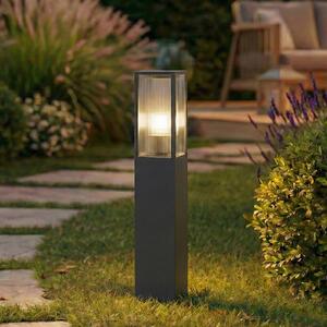 Lindby Bornă luminoasă Peldar, antracit/striată, 80 cm, reglabil, Negru, Aluminiu, Modern