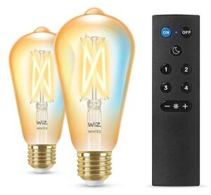 WiZ - Becuri Smart TW Amb. 8W 806lm 2200-6500K 2pcs. Edison Gold E27 & Remote WiZ