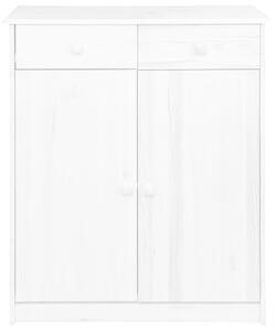 Servantă cu 2 sertare, alb, 78x35x89 cm, lemn masiv de pin