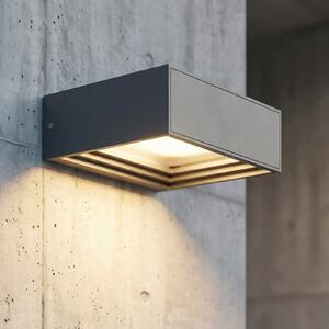 Lucande Aplică LED Ashkan, antracit, IP65, Gri, Metal, Modern