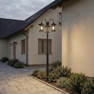 Lindby Lampa de exterior Zayn, negru, cu 3 becuri, înălțime 220 cm, IP65, reglabil, Negru, Aluminiu, Antichitate