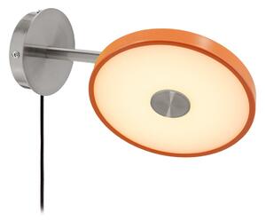 UMAGE Aplică de perete cu LED Asteria Short, portocaliu, oțel, priză, reglabil, Portocaliu, dormitor, Metal, Design