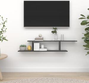 Raft TV cu montaj pe perete, gri, 125x18x23 cm, PAL