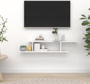 Raft TV cu montaj pe perete, alb, 125x18x23 cm, PAL