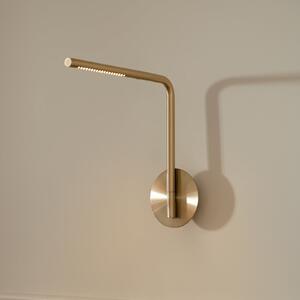 UMAGE Aplică de perete cu LED Omni Pivot, culoare alamă, dimabilă, reglabil, Auriu / Alamă, dormitor, Aluminiu, Design