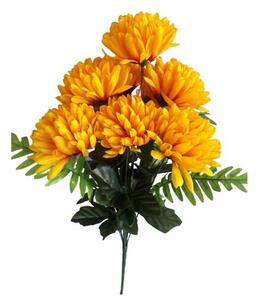 Buchet artificial de Crizanteme, galben închis, înălțime 58 cm
