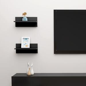 Rafturi de perete, 2 buc., negru, 40x11,5x18 cm, PAL