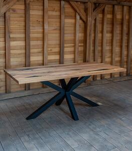 Linear Ash - Masă dining frasin masiv cu inserții de rășină - 190x90 cm