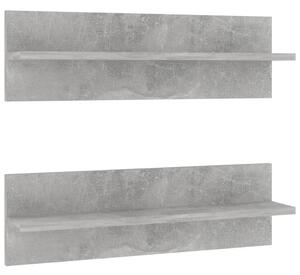 Rafturi de perete, 2 buc., gri beton, 60x11,5x18 cm, PAL