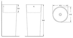 Lavoar stativ, Fluminia, Athos, rotund, 40 cm, alb