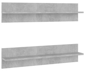 Rafturi de perete, 2 buc., gri beton, 80x11,5x18 cm, PAL
