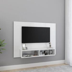 Comodă TV de perete, alb extralucios, 120x23,5x90 cm, PAL