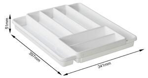 Organizator sertar pentru tacâmuri din plastic 39,7 x 34 cm Domino - Rotho
