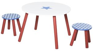 HomCom set masa si 2 scaune rotunde, model instelat | AOSOM RO