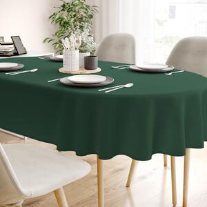Goldea față de masă 100% bumbac verde închis - ovală 120 x 180 cm